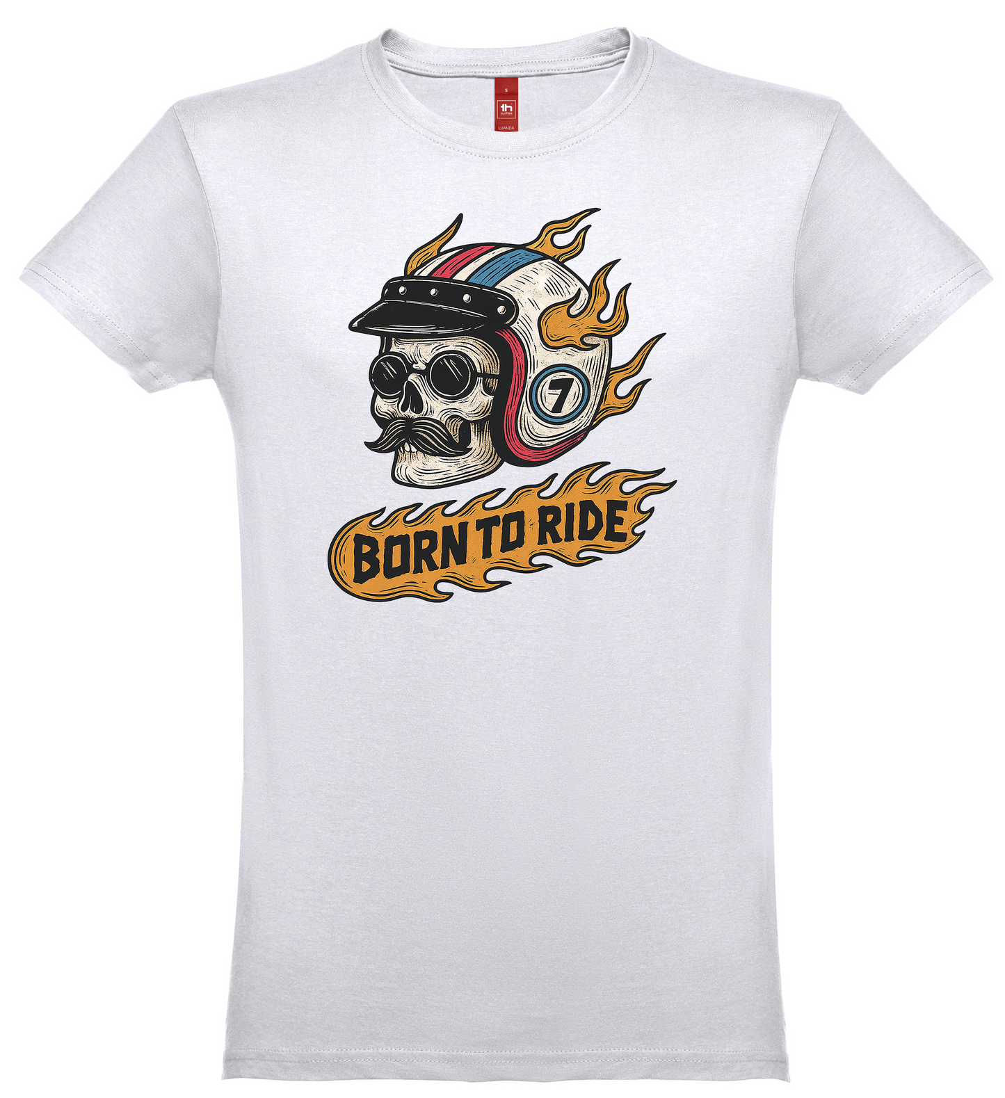 T-shirt manga curta branca.