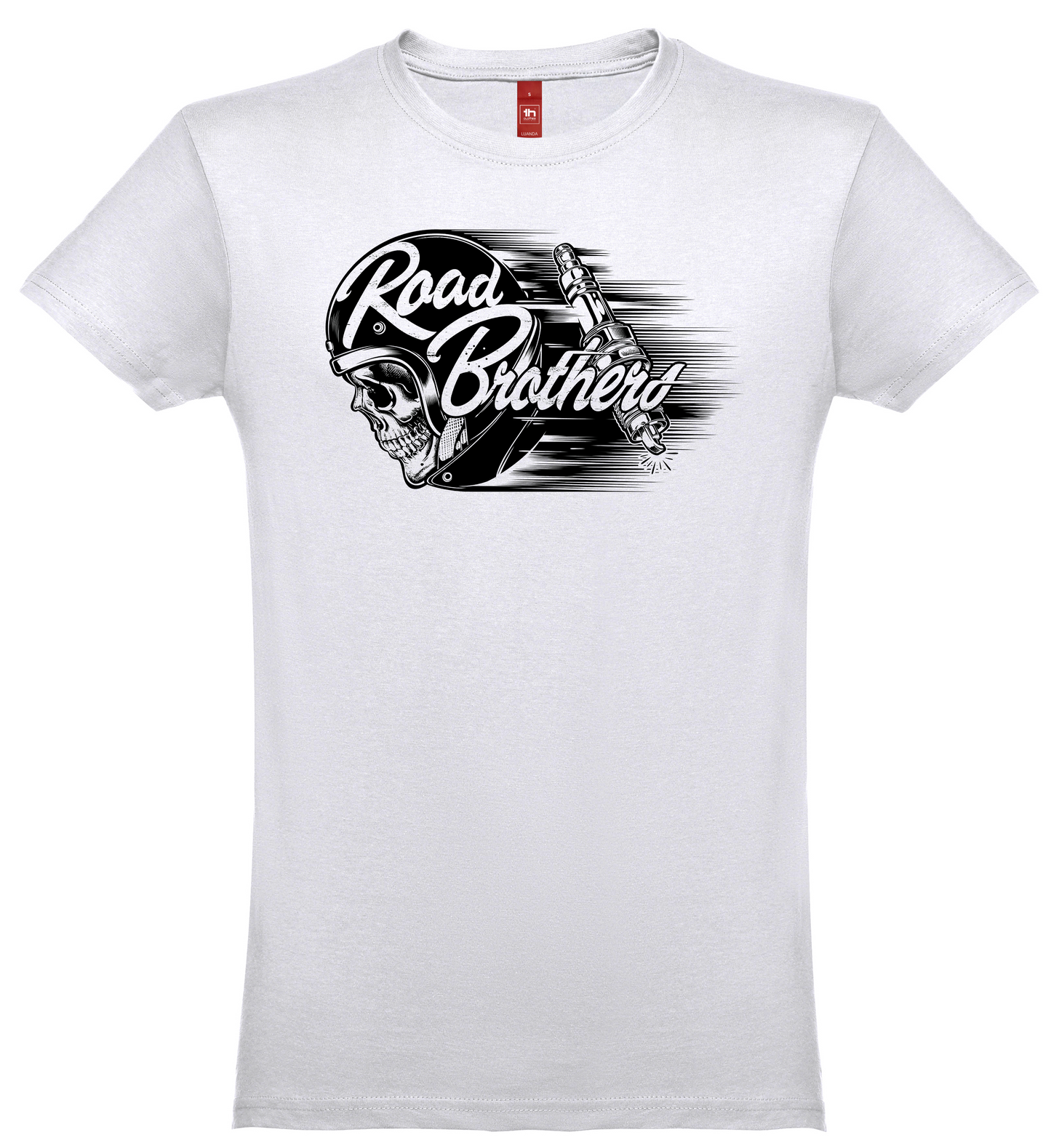 T-shirt manga curta branca.